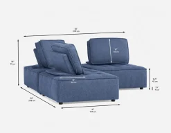 LEON 3-pc modular interchangeable sofa