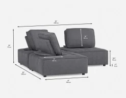 LEON 3-pc modular interchangeable sofa