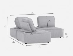 LEON 3-pc modular interchangeable sofa