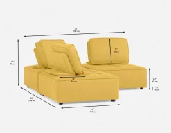 LEON 3-pc modular interchangeable sofa
