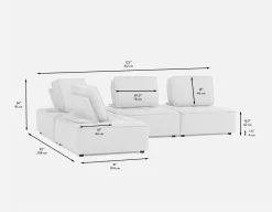 LEON 4-pc modular interchangeable sofa