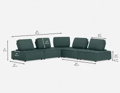 LEON 5-pc modular interchangeable sofa