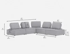 LEON 5-pc modular interchangeable sofa
