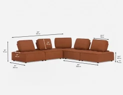 LEON 5-pc modular interchangeable sofa