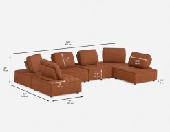 LEON 6-pc modular interchangeable sofa