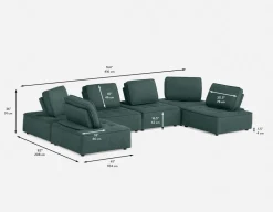 LEON 6-pc modular interchangeable sofa