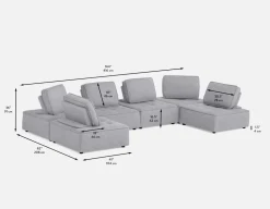 LEON 6-pc modular interchangeable sofa