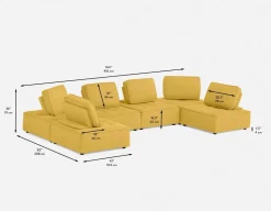 LEON 6-pc modular interchangeable sofa