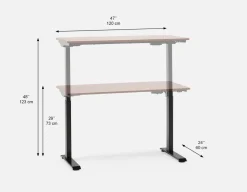 LEVER 2-stage single motor electric desk 120 cm (top included)