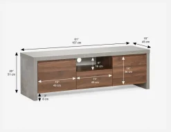 LIAM industrial chic media unit 157 cm