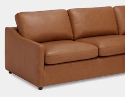 LIMA 100% leather sectional sofa-bed right-facing