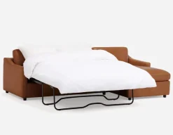 LIMA 100% leather sectional sofa-bed right-facing