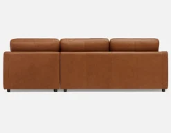LIMA 100% leather sectional sofa-bed right-facing
