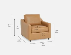 LIMA modern 100% leather armchair