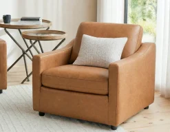 LIMA modern 100% leather armchair