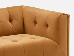 LORETTA mid-century modern velvet 3-seater sofa