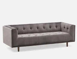 LORETTA mid-century modern velvet 3-seater sofa