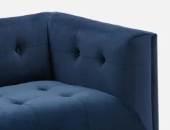 LORETTA mid-century modern velvet 3-seater sofa