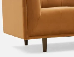 LORETTA mid-century modern velvet 3-seater sofa
