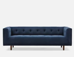 LORETTA mid-century modern velvet 3-seater sofa