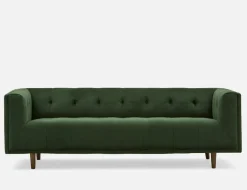 LORETTA mid-century modern velvet 3-seater sofa