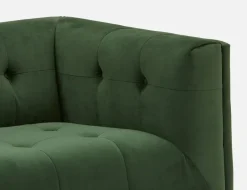 LORETTA mid-century modern velvet 3-seater sofa
