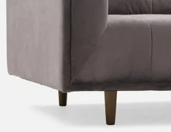 LORETTA mid-century modern velvet 3-seater sofa