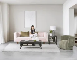 LORETTA mid-century modern velvet 3-seater sofa