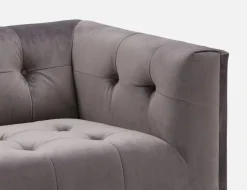 LORETTA mid-century modern velvet 3-seater sofa