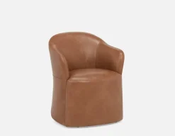 MAGNUS leatherette dining chair on casters