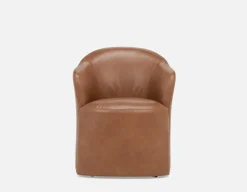 MAGNUS leatherette dining chair on casters