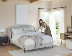 MARCIA mid-century modern upholstered king size bed