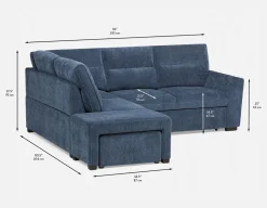 MINNESOTA left-facing sectional sofa-bed with storage