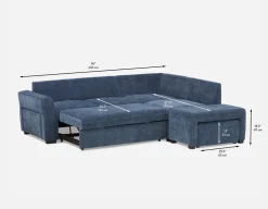MINNESOTA right-facing sectional sofa-bed with storage