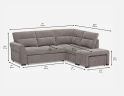 MINNESOTA right-facing sectional sofa-bed with storage