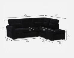 MINNESOTA right-facing sectional sofa-bed with storage