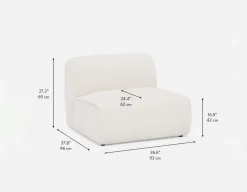 MODENA modular armless sofa customize to fit your space