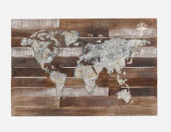 MONDIA metal wall art on hardwood frame 120 cm x 80 cm