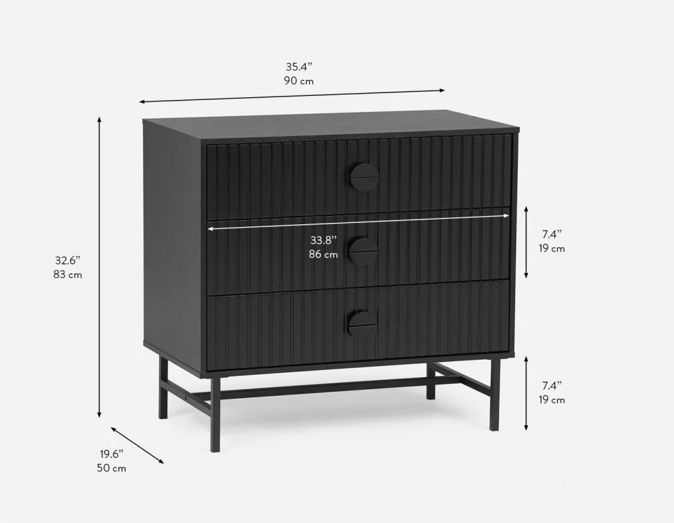 MONTANA modern 3-drawer dresser