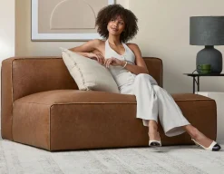 MONTE 100% leather classic loveseat sofa