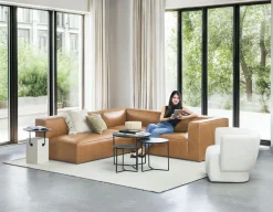 MONTE 100% leather classic loveseat sofa
