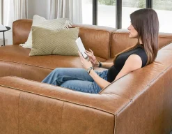 MONTE 100% leather classic loveseat sofa