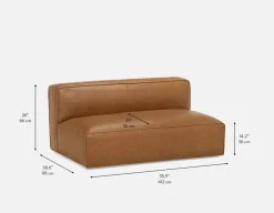 MONTE 100% leather classic loveseat sofa