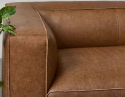 MONTE 100% leather classic 3-seater sofa