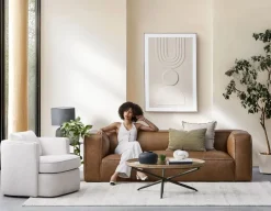 MONTE 100% leather classic 3-seater sofa
