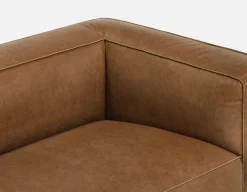 MONTE 100% leather classic 3-seater sofa