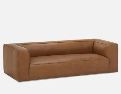 MONTE 100% leather classic 3-seater sofa
