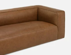 MONTE 100% leather classic 3-seater sofa