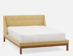 MUROL mid-century modern tufted upholstered wingback queen size bed
