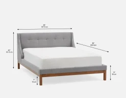 MUROL mid-century modern tufted upholstered wingback queen size bed